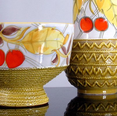 Italian Ceramic Jug and Bowl Set from Fratelli Fanciullacci, 1960s, Set of 2-GIW-619849