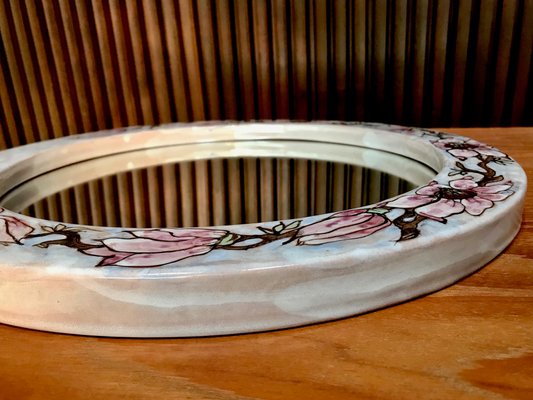 Italian Ceramic Mirror by Elio Schiavon for Erhart SKK, 1960s-JP-968704