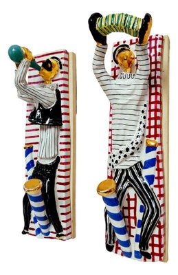 Italian Ceramic Pink Othello Coat Hanger for San Polo, 1950s, Set of 2-FIP-1128575