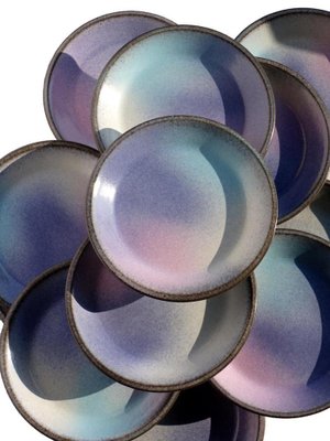 Italian Ceramic Plates by Pino Castagna, 1970s, Set of 12-KGD-953815