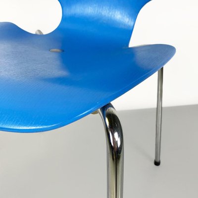 Italian Chair with Light Blue Wooden Shell and Chromed Steel Legs, 1960s-GDD-1743385