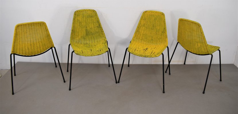 Italian Chairs by Gianfranco Legler, 1960s, Set of 4-AOL-1093144