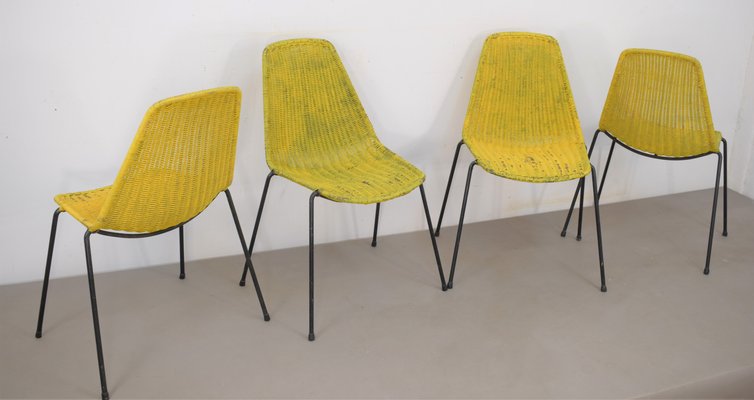 Italian Chairs by Gianfranco Legler, 1960s, Set of 4-AOL-1093144