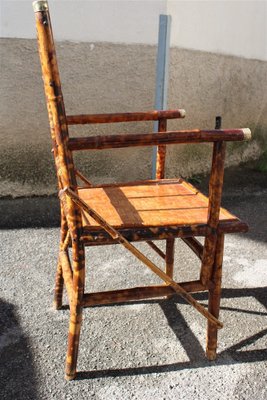 Italian Chairs in Bamboo and Brass Italy, 1950s, Set of 2-EH-1094601