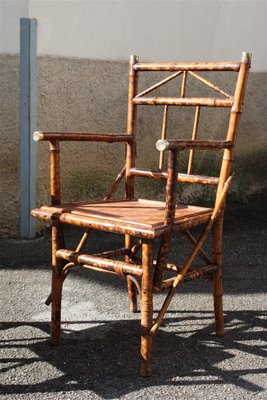 Italian Chairs in Bamboo and Brass Italy, 1950s, Set of 2-EH-1094601