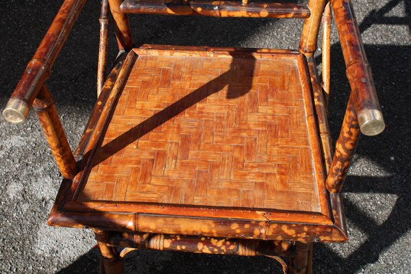 Italian Chairs in Bamboo and Brass Italy, 1950s, Set of 2-EH-1094601