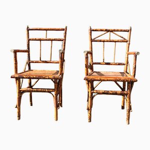 Italian Chairs in Bamboo and Brass Italy, 1950s, Set of 2-EH-1094601