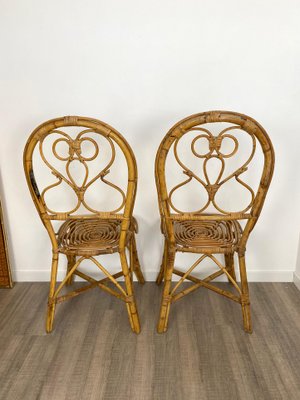 Italian Chairs in Rattan and Bamboo, 1960s, Set of 6-LYQ-1171664