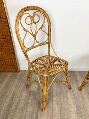 Italian Chairs in Rattan and Bamboo, 1960s, Set of 6-LYQ-1171664