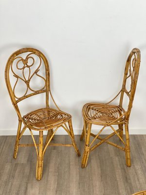 Italian Chairs in Rattan and Bamboo, 1960s, Set of 6-LYQ-1171664