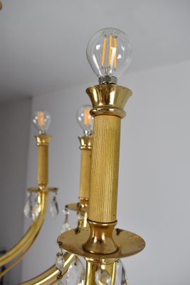 Italian Chandelier in Crystal by Oscar Tolasco for Lumi Milano, 1950s-GXL-1392561