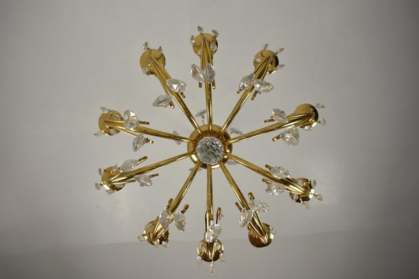 Italian Chandelier in Crystal by Oscar Tolasco for Lumi Milano, 1950s-GXL-1392561