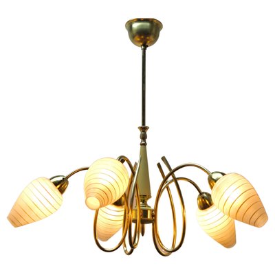 Italian Chandelier with 5 Arms in the Style of Stilnovo, 1960s-MJY-1230661