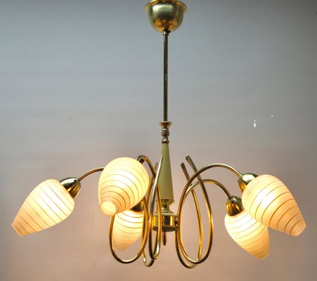 Italian Chandelier with 5 Arms in the Style of Stilnovo, 1960s-MJY-1230661