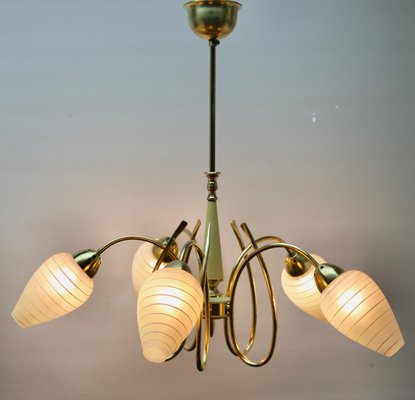 Italian Chandelier with 5 Arms in the Style of Stilnovo, 1960s-MJY-1230661