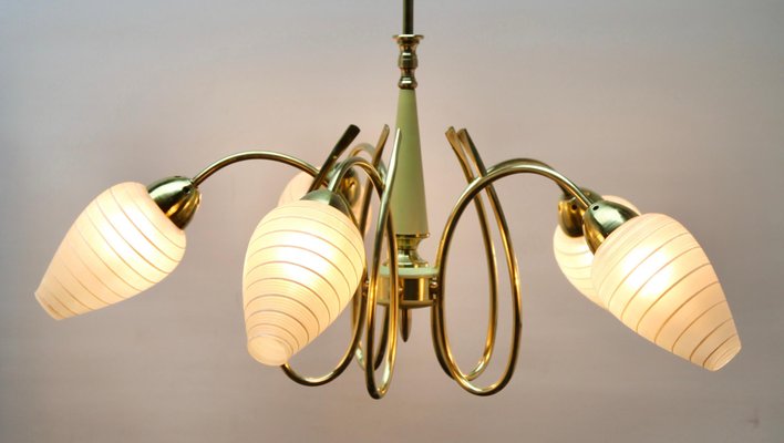 Italian Chandelier with 5 Arms in the Style of Stilnovo, 1960s-MJY-1230661