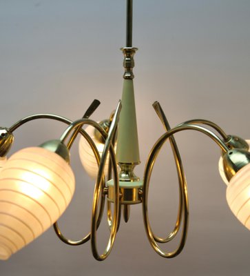 Italian Chandelier with 5 Arms in the Style of Stilnovo, 1960s-MJY-1230661