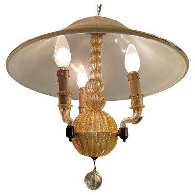 Italian Chandelier with Gold Inclusion by Barovier & Toso, 1940s-OVO-1764157