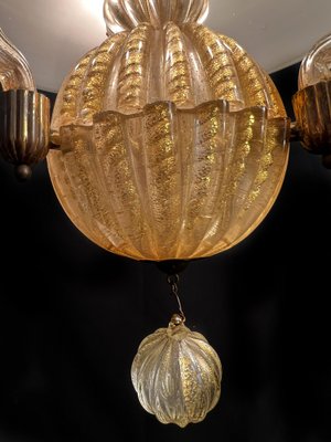 Italian Chandelier with Gold Inclusion by Barovier & Toso, 1940s-OVO-1764157