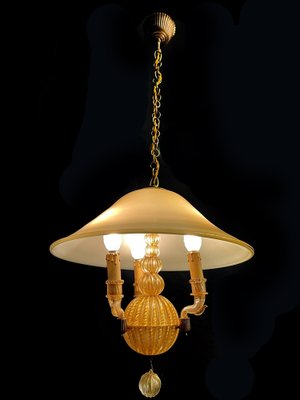 Italian Chandelier with Gold Inclusion by Barovier & Toso, 1940s-OVO-1764157