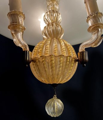 Italian Chandelier with Gold Inclusion by Barovier & Toso, 1940s-OVO-1764157