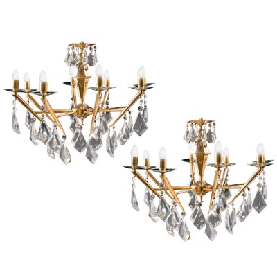 Italian Chandeliers by Gaetano Sciolari, 1980s, Set of 2-MBH-1032241