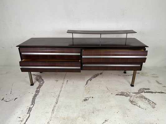 Italian Chest of Drawers in Wood and Aluminum from La Permanente Mobili Cantù, 1960s-TPO-1785800