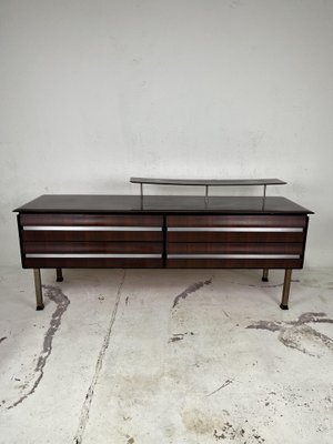 Italian Chest of Drawers in Wood and Aluminum from La Permanente Mobili Cantù, 1960s-TPO-1785800