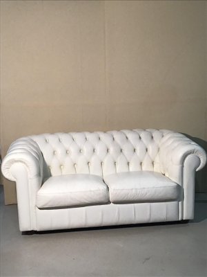 Italian Chesterfield Style Sofa in Leather, 1980s-ERB-1299291