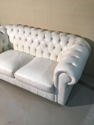 Italian Chesterfield Style Sofa in Leather, 1980s-ERB-1299291