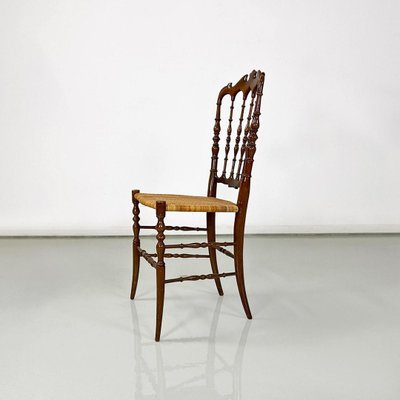 Italian Chiavari Chairs in Walnut and Wicker attributed to Colombo Sanguineti, 1960s, Set of 2-GDD-1749332