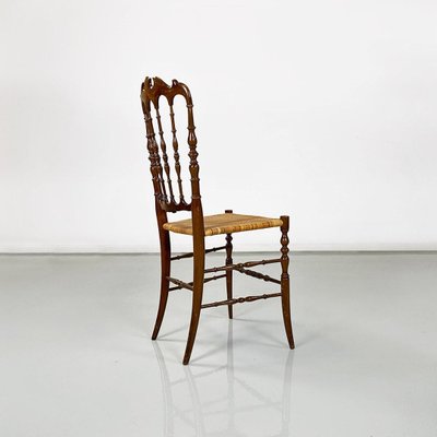 Italian Chiavari Chairs in Walnut and Wicker attributed to Colombo Sanguineti, 1960s, Set of 2-GDD-1749332