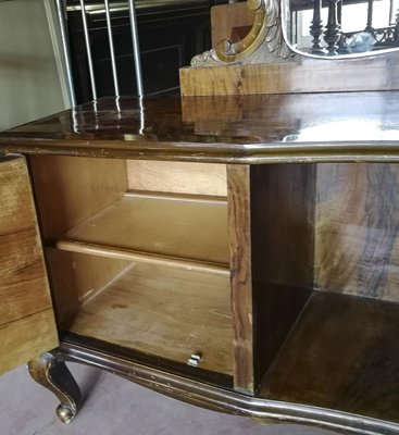 Italian Chippendale Walnut Burl & Veneer Dressing Table, 1940s-RAQ-1389095