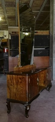 Italian Chippendale Walnut Burl & Veneer Dressing Table, 1940s-RAQ-1389095