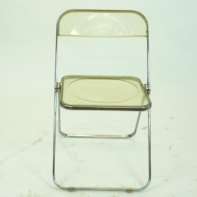 Italian Chrome and Acrylic Glass Plia Folding Chair by G. Piretti for Castelli, 1960s-MH-1048343