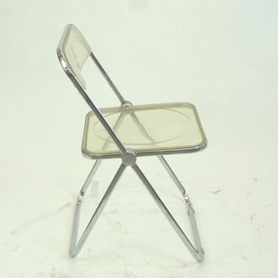 Italian Chrome and Acrylic Glass Plia Folding Chair by G. Piretti for Castelli, 1960s-MH-1048343