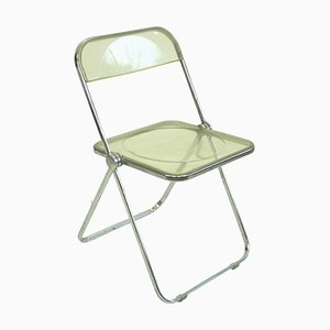 Italian Chrome and Acrylic Glass Plia Folding Chair by G. Piretti for Castelli, 1960s-MH-1048343