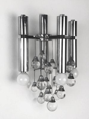 Italian Chrome and Glass Sconces by Sciolari, 1960s, Set of 2-JDR-1125923