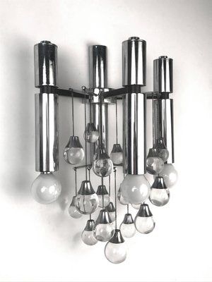 Italian Chrome and Glass Sconces by Sciolari, 1960s, Set of 2-JDR-1125923