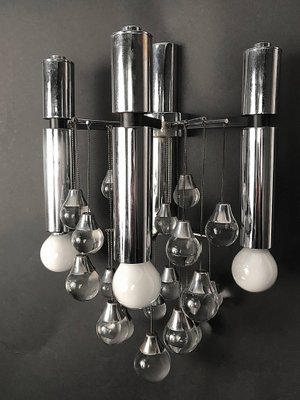 Italian Chrome and Glass Sconces by Sciolari, 1960s, Set of 2-JDR-1125923