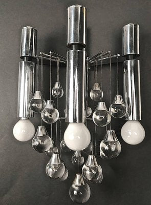 Italian Chrome and Glass Sconces by Sciolari, 1960s, Set of 2-JDR-1125923