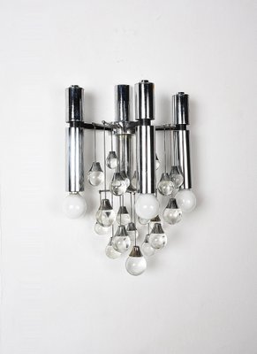 Italian Chrome and Glass Sconces by Sciolari, 1960s, Set of 2-JDR-1125923