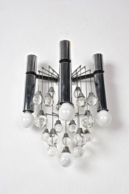 Italian Chrome and Glass Sconces by Sciolari, 1960s, Set of 2-JDR-1125923