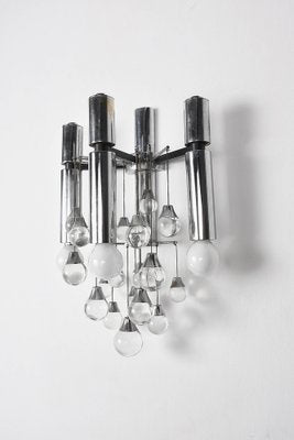 Italian Chrome and Glass Sconces by Sciolari, 1960s, Set of 2-JDR-1125923