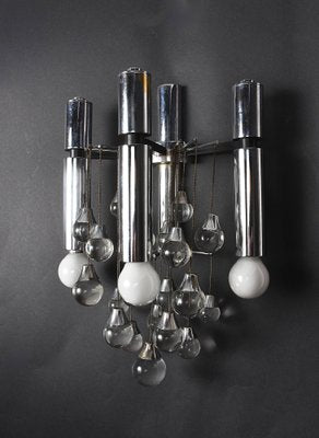 Italian Chrome and Glass Sconces by Sciolari, 1960s, Set of 2-JDR-1125923