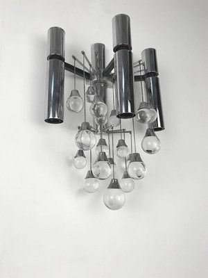 Italian Chrome and Glass Sconces by Sciolari, 1960s, Set of 2-JDR-1125923