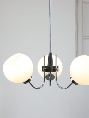 Italian Chrome and Opaline Chandelier, 1970s-HGJ-1722397