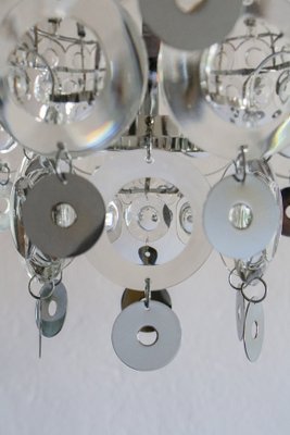 Italian Chrome Chandelier Attributed to Oscar Torlasco, 1970s-MTX-959809