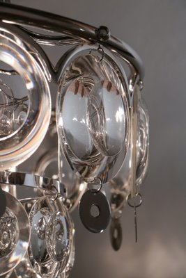 Italian Chrome Chandelier Attributed to Oscar Torlasco, 1970s-MTX-959809