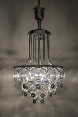 Italian Chrome Chandelier Attributed to Oscar Torlasco, 1970s-MTX-959809